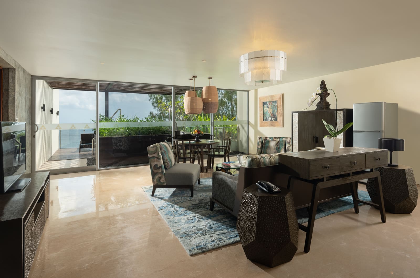 Penthouse living space above the sea